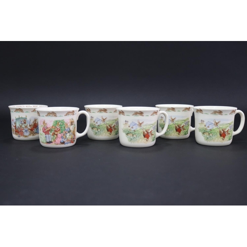 5130 - Royal Doulton, six Bunnykins mugs, one for Andrew and Sarah, approx 7.5cm H each (6)