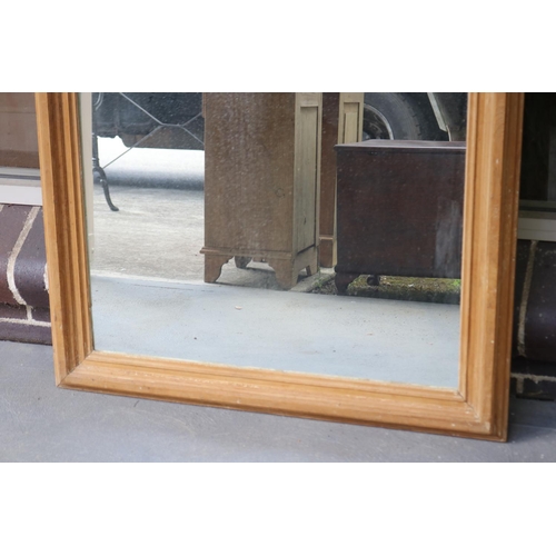 387 - English pine framed mirror, approx 136.5cm H x 93cm W