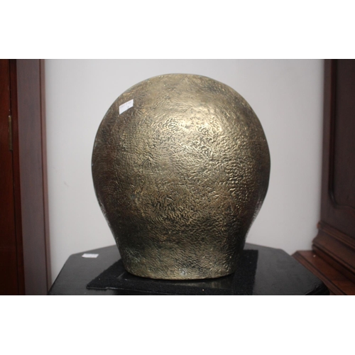 406 - Large cast brass sun face, approx 28cm H