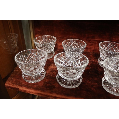18 - Good set of eight Bohemian diamond cut crystal desert bowls, each approx 9cm H x 11cm Dia (8)