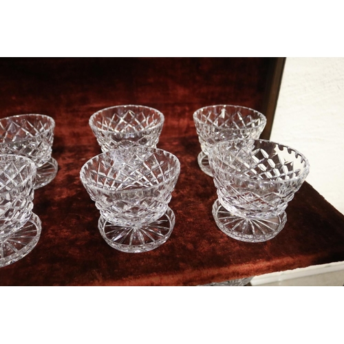 18 - Good set of eight Bohemian diamond cut crystal desert bowls, each approx 9cm H x 11cm Dia (8)