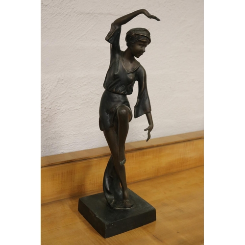 2 - Unknown - French Art Deco style bronze figure of a dancer, approx 45cm H