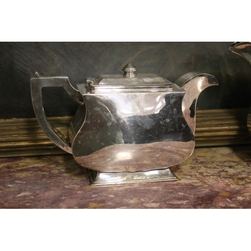 7 - Stylish Art Deco style three piece tea service, approx 19cm H and shorter (3)