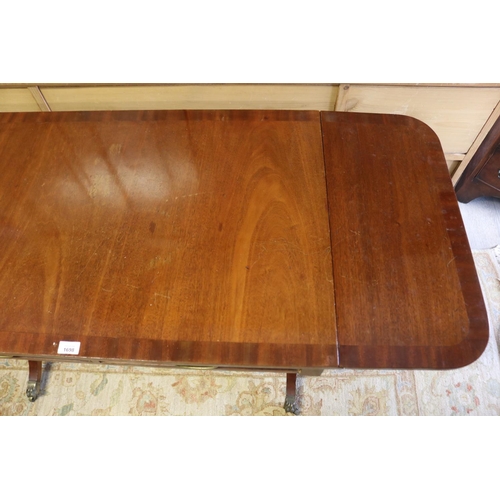 539 - Antique English mahogany drop side sofa table, approx 71cm H x 145cm W with sides up x 61cm D