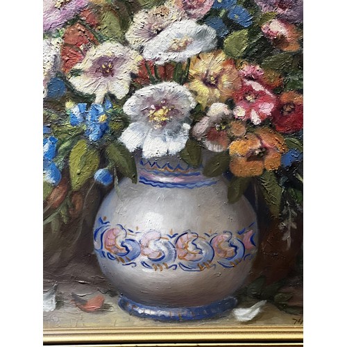 557 - M. Nash, still life, vase of flowers, signed lower right, approx 36 cm x 29 cm