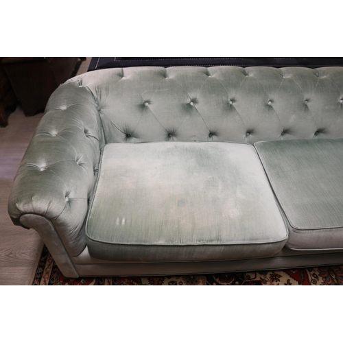 39 - American Mid 20th Century C.1950’s ‘Hollywood Regency’ sofa upholstered in pale green velvet, approx... 