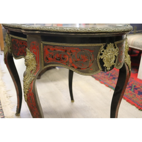 58 - Antique French Napoleon III period Boulle centre table fitted with a central drawer, approx 77cm H x... 
