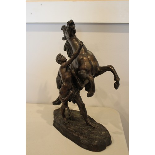 364 - Antique bronze Marley Horse after the original by Guillaume Coustou the Elder 1677-1746, approx 30cm... 