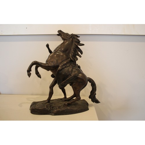 364 - Antique bronze Marley Horse after the original by Guillaume Coustou the Elder 1677-1746, approx 30cm... 