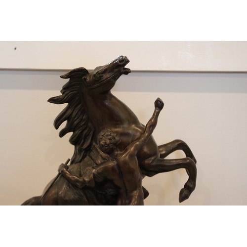 364 - Antique bronze Marley Horse after the original by Guillaume Coustou the Elder 1677-1746, approx 30cm... 