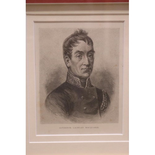 509 - Governor Lachlan Macquarie antique engraving, approx 16cm x 13cm