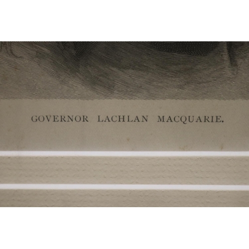 509 - Governor Lachlan Macquarie antique engraving, approx 16cm x 13cm