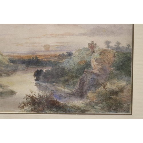 535 - David Cox I (1783-1859) England- unknown view, river landscape, signed and dated lower right,  1850,... 