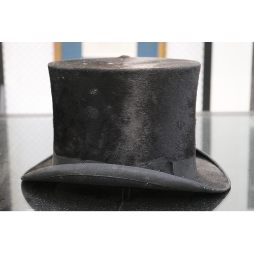 478 - Antique French Poupard seal fur top hat