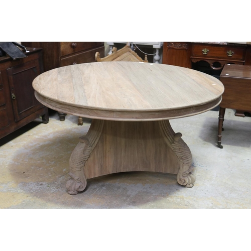 482 - New circular Empire style dining table, approx 136 cm Dia 78 cm H