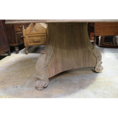 482 - New circular Empire style dining table, approx 136 cm Dia 78 cm H