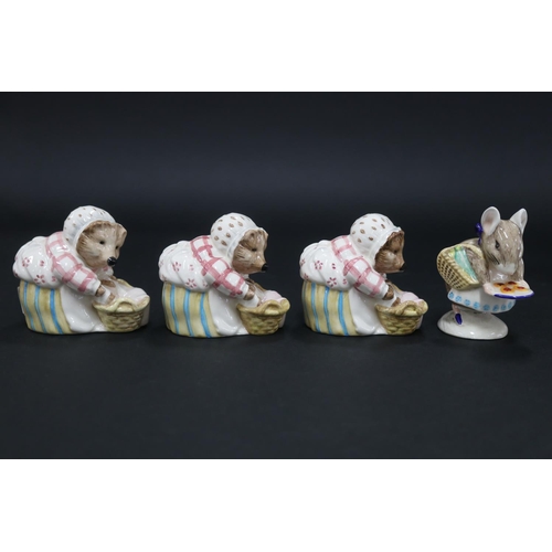 5164 - Beswick Beatrice Potter Boxed figures,Miss Moppet, Little Pig Pobinson, Mrs Tiggy take tea, Rebeccah... 