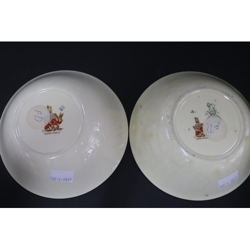 5172 - Royal Doulton, Bunnykins Barbara Vernon six bowls, approx 4.5cm H x 15cm Dia each (8)