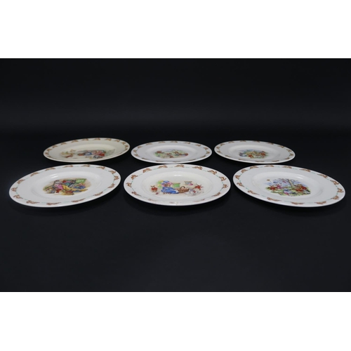 5173 - Royal Doulton, Bunnykins six dinner plates some Barabra Vernon, approx 22cm Dia & smaller