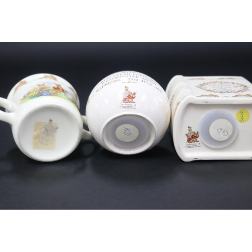 5191 - Two Royal Doulton Bunnykins  money boxes Andrew and Sarah 1986, Charles and Diana second child 1984 ... 