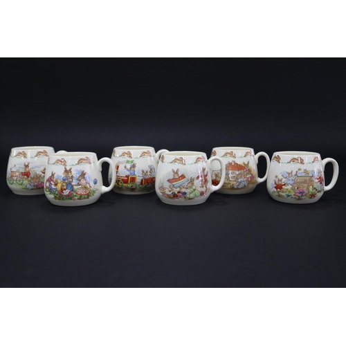 5194 - Royal Doulton, Bunnykins six mugs, approx 7.5cm H each (6)