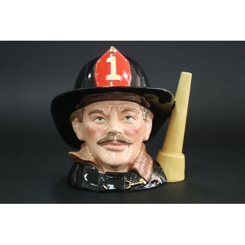 5198 - Royal Doulton, Characters Jug, The Fireman D6697, Designed by Jerry D. Griffith, Modelled by Robert ... 