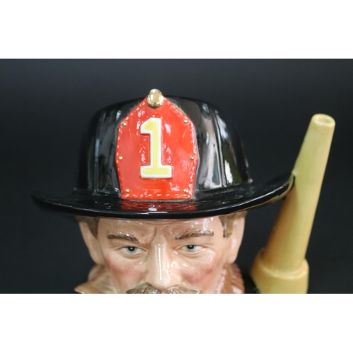 5198 - Royal Doulton, Characters Jug, The Fireman D6697, Designed by Jerry D. Griffith, Modelled by Robert ... 