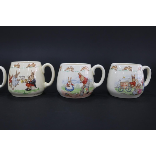 5205 - Royal Doulton, Bunnykins double handle mugs, approx 7cm H (6)