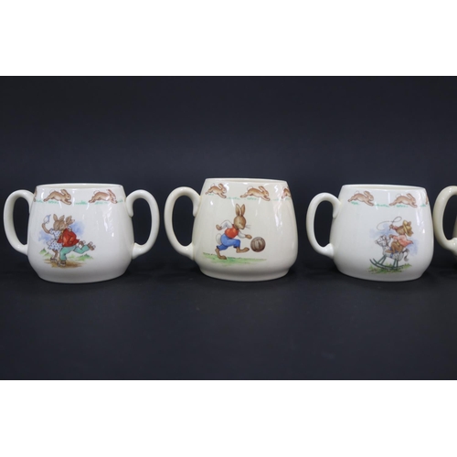 5205 - Royal Doulton, Bunnykins double handle mugs, approx 7cm H (6)