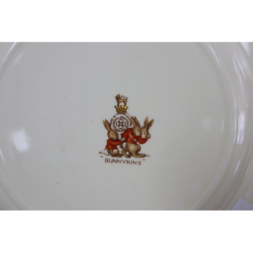5224 - Royal Doulton, Bunnykins dinner and entree plates, some Barabra Vernon, approx 21.5cm Dia & smaller ... 