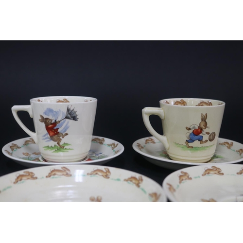 5229 - Royal Doulton, Bunnykins seven various cups and saucers