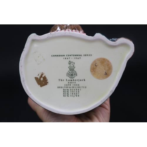 5235 - Royal Doulton, Character jug, Canadian Centennial Series, The Lumberjack D6610, approx 18cm H