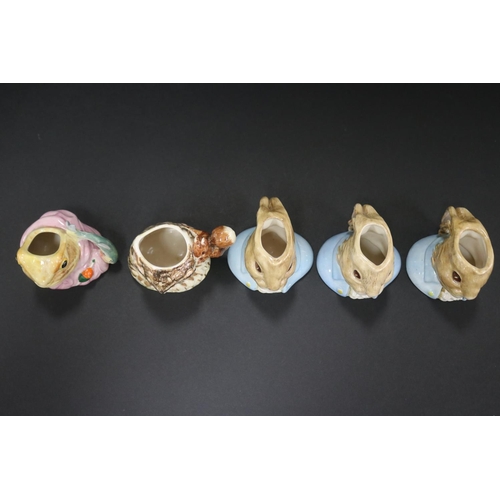 5236 - Beswick Beatrix Potter small character jugs, approx 7cm H each (5)