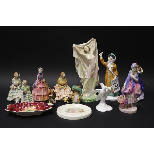 5027 - Assortment of Royal Doulon and Beswick figures with damages, approx 33cm H and shorter