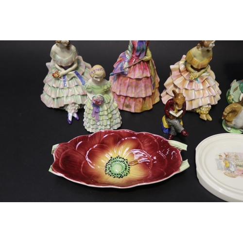 5027 - Assortment of Royal Doulon and Beswick figures with damages, approx 33cm H and shorter