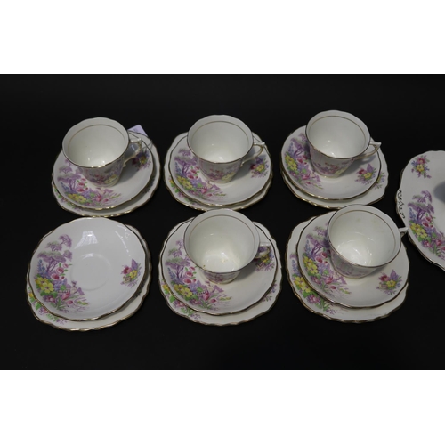 5029 - Colcough part service for five plus extras, tea cups, saucers, plates, jug and cake plate