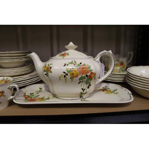 5041 - Part Royal Doulton Roselyn dinner service for mostly six, one soup bowl missing