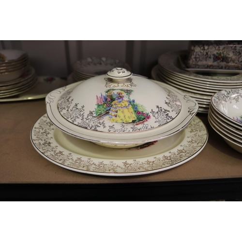 5047 - SHOULD READ - Assortment of vintage china, Nelson Crinoline lady part dinner service, Meakin etc