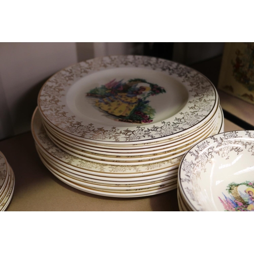 5047 - SHOULD READ - Assortment of vintage china, Nelson Crinoline lady part dinner service, Meakin etc