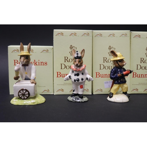 5095 - Royal Doulton Bunnykins Cook, Clown, Gardener, Milkman, Nurse, Fireman, Ice cream Man