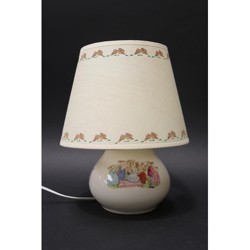 5136 - Royal Doulton Bunnykins lamp with shade, approx 24cm H excluding shade