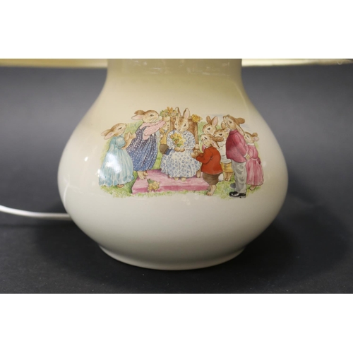 5136 - Royal Doulton Bunnykins lamp with shade, approx 24cm H excluding shade