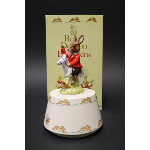 5137 - Royal Doulton Bunnykins Tally Ho music box, Rockabye baby, approx 17cm H