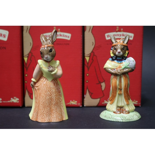 5151 - Royal Doulton Bunnykins William Reading with out Tears, Juliet and Ankhesenamun, approx 12cm H and s... 