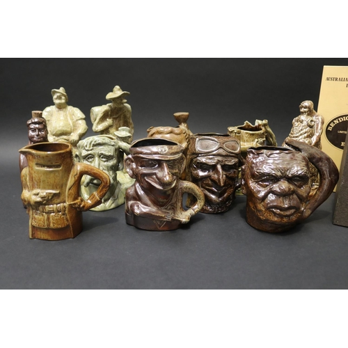 5190 - Good collection of Australian Bendigo Pottery character jugs, to include Menzies, & other famous Aus... 
