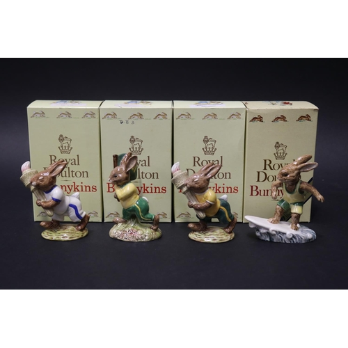 5203 - Assortment of Royal Doulton Bunnykins to include Australian Bunnykins 1788-99, Aussie Surfer, Two Ol... 