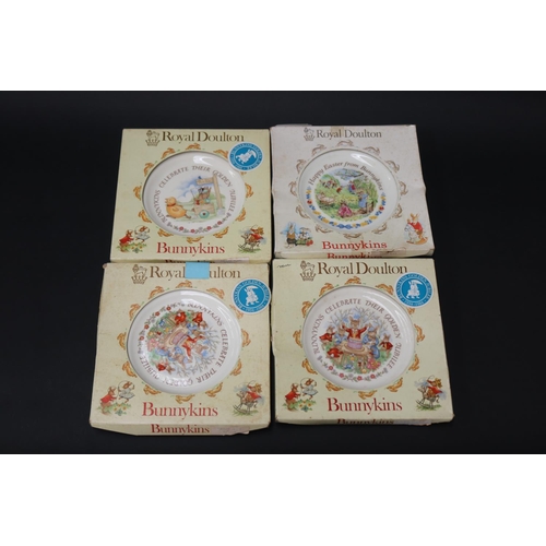 5234 - Royal Doulton Bunnykins, three golden jubilee plates and one easter, each approx 20cm H (4)