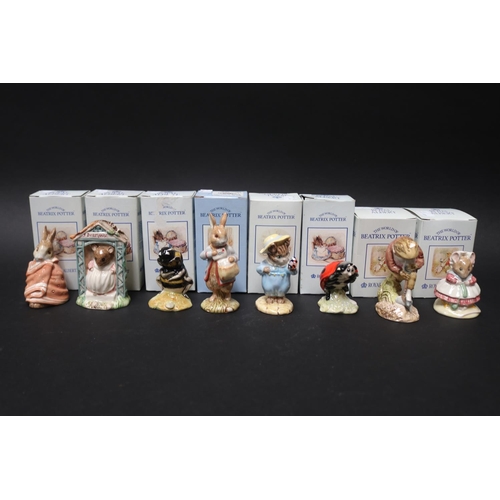 5245 - Royal Albert Beatrix Potter boxed figures, Tom Kitten with butterfly, Miss Dormouse, Poorly Peter Ra... 