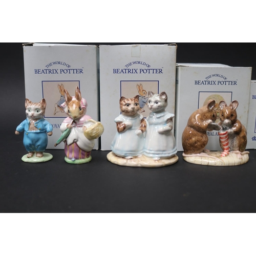 5248 - Royal Albert boxed Beatrix Potter figures, Mittens and Moppet, The Christmas Stocking, Mrs Rabbit, T... 