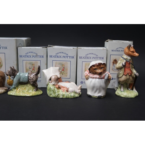 5248 - Royal Albert boxed Beatrix Potter figures, Mittens and Moppet, The Christmas Stocking, Mrs Rabbit, T... 